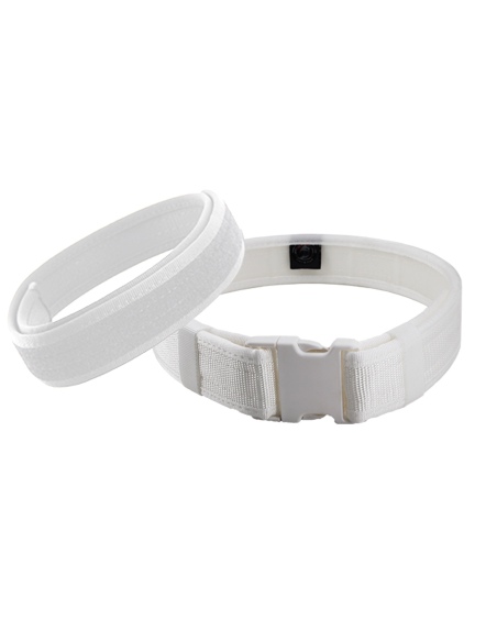 FO000227   Cinturone Tactical con sottocintura in velcro e fibbia di sicurezza BIANCO