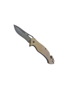 JS000034   Coltello pieghevole colore TAN lama nera con tagliacinghia JS TACTICAL