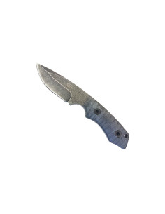 JS000046   Coltello a lama fissa full tang con lama nera e manico blu