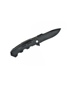 JS000060   Coltello pieghevole nero opaco manico alluminio 2