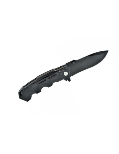 JS000060   Coltello pieghevole nero opaco manico alluminio 2