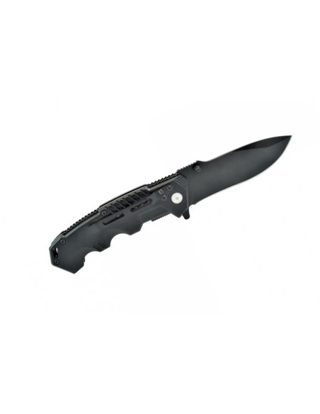 JS000060   Coltello pieghevole nero opaco manico alluminio 2