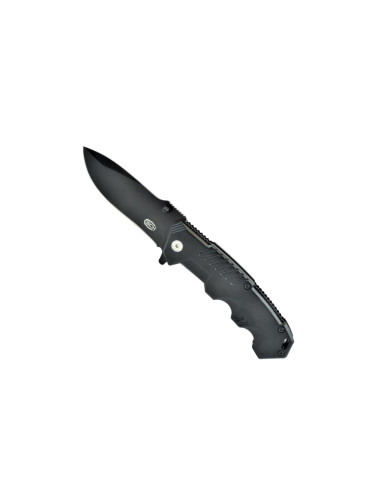 JS000060   Coltello pieghevole nero opaco manico alluminio