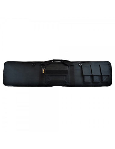 JS TACTICAL CUSTODIA ROYAL IN NYLON IMBOTTITA NERA 130cm CON TASCHE x CARABINA (B130)