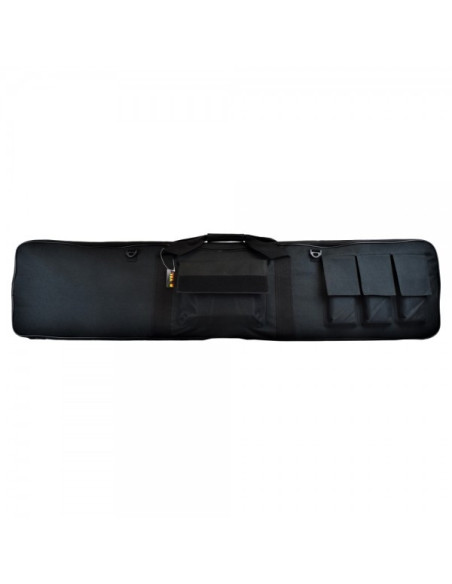 JS TACTICAL CUSTODIA ROYAL IN NYLON IMBOTTITA NERA 130cm CON TASCHE x CARABINA (B130)