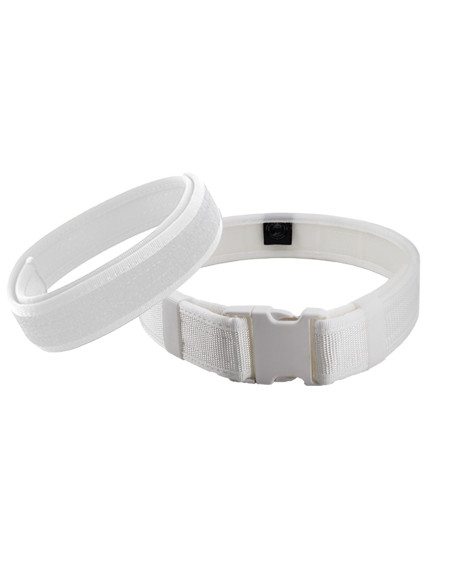 FO000227   Cinturone Tactical con sottocintura in velcro e fibbia di sicurezza BIANCO