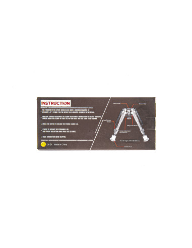 SC000078   Tac Vector ROKSTAD BIPIEDE TIPO HARRIS CARBON FIBER CORTO 6 CON ADATTATORE PICATINNY 2