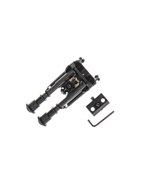 SC000078   Tac Vector ROKSTAD BIPIEDE TIPO HARRIS CARBON FIBER CORTO 6 CON ADATTATORE PICATINNY 3