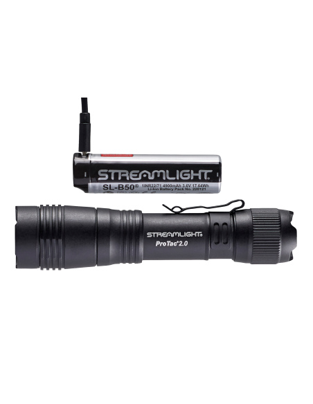 STREAMLIGHT TORCIA TATTICA LED MOD. PROTAC 2.0 COLORE NERO - CON RICARICA USB E FONDINA IN  NYLON (89000)