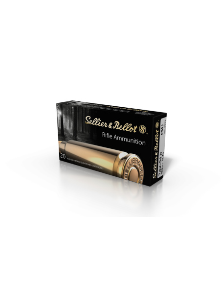 Munizioni per fucile marchio Sellier&Bellot calibro 7,62x54 Full Metal Jacket - Confezione da 20 pezzi