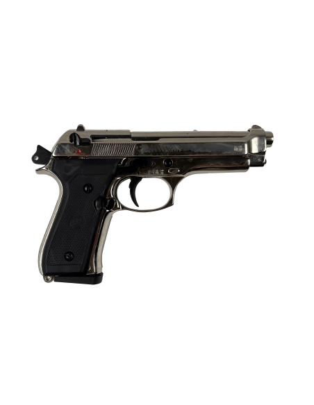 PISTOLA A SALVE BRUNI MODELLO BERETTA 92 CAL. 8mm NIKELATA  (1300N)